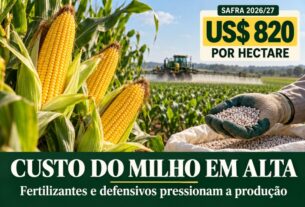 Safra 2026/27 tem custo do milho projetado em US$ 820 por hectare no Brasil