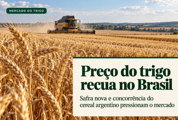 Safra nova e oferta argentina derrubam cotações do trigo no mercado brasileiro