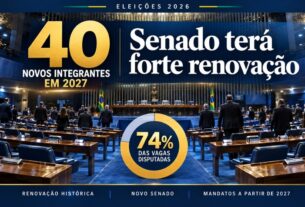 Senado Federal terá renovação de 74% nas cadeiras disputadas em 2027