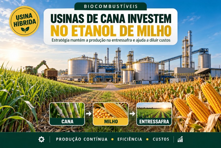 Usinas de cana adotam milho para manter produção na entressafra e otimizar custos